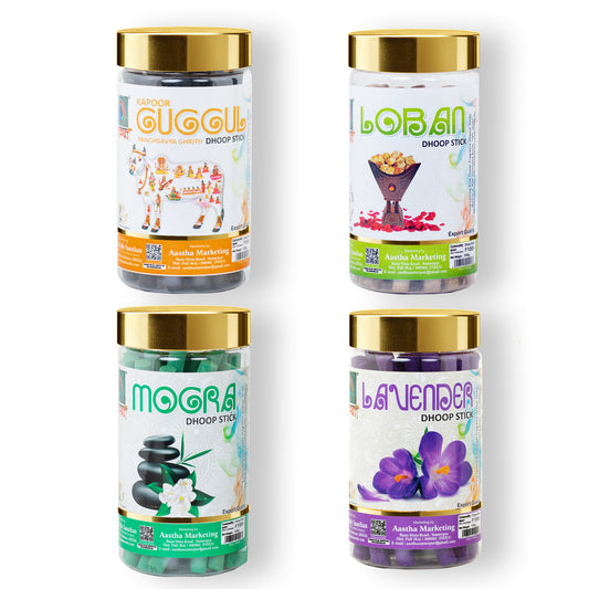 Aastha Dhoop Sticks Combo Pack 4 In 1