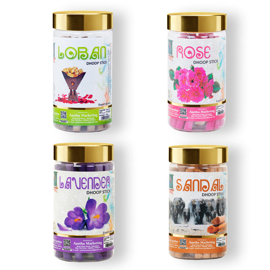 Aastha Dhoop Sticks Combo Pack 4 In 1