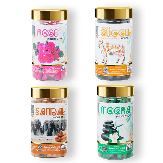 Aastha Dhoop Sticks Combo Pack 4 In 1