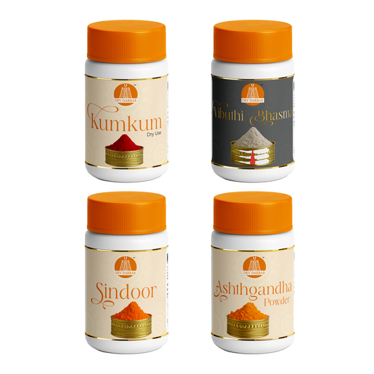Kumkum (Dry Use), Vibuthi Bhasma, Sindoor, Ashthgandha Powder