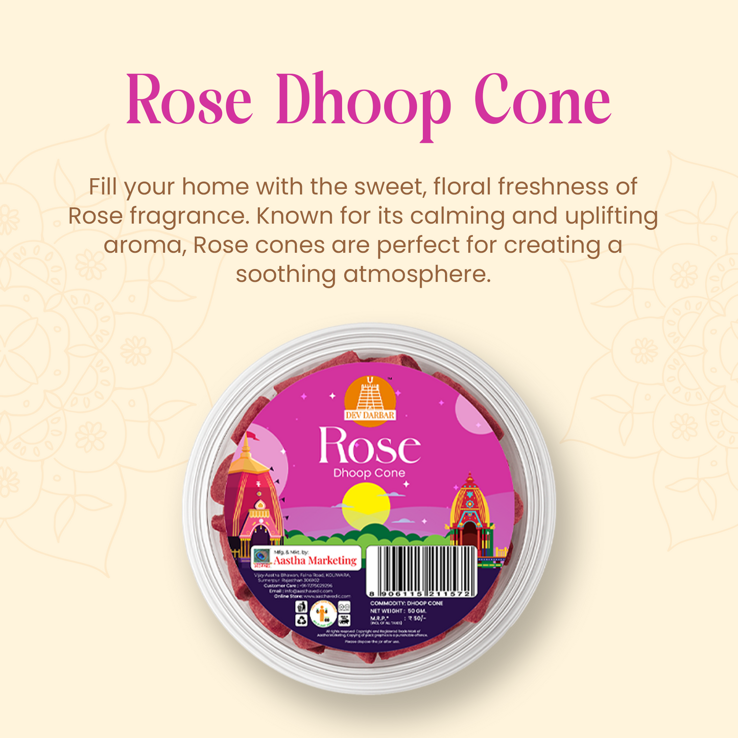 Rose Dhoop Cone