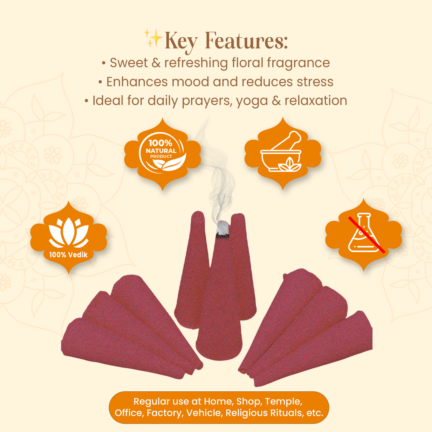 Rose Dhoop Cone