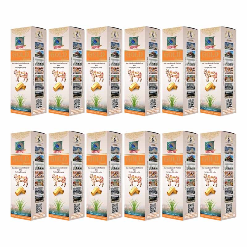 Aastha Royal Gold Touch Khas Air Freshener Spray Combo (Pack of 12) 100ml