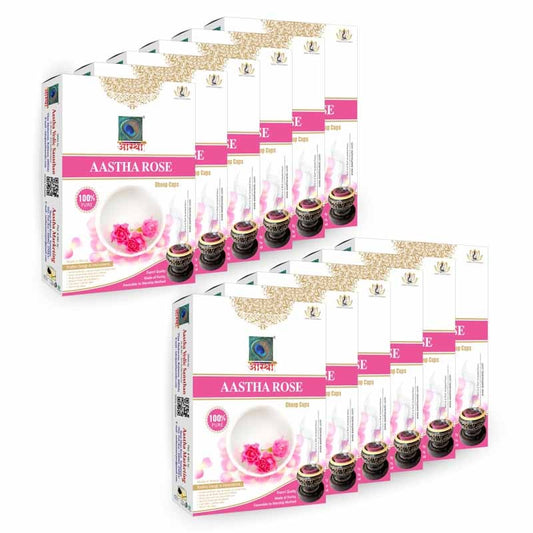 Aastha Rose Sambrani Dhoop Cup Combo (Pack of 12)