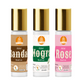 Attar Combo – Rose, Mogra & Sandal Roll-On Fragrances