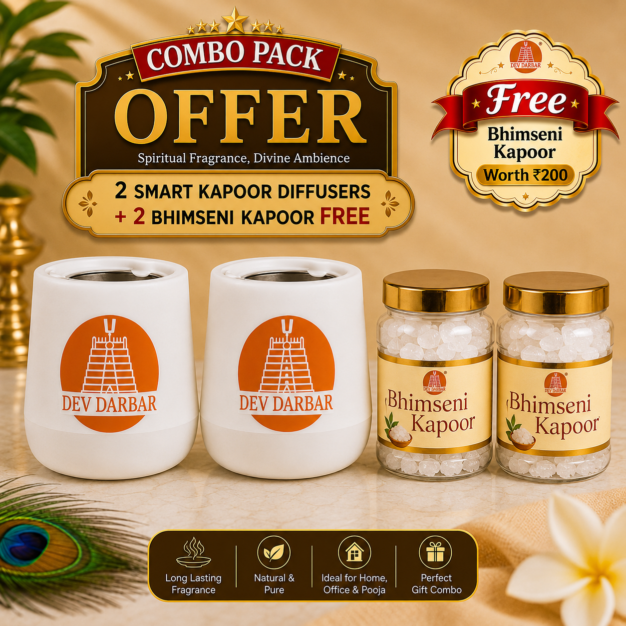 Dev Darbar Smart Kapoor Diffuser Combo