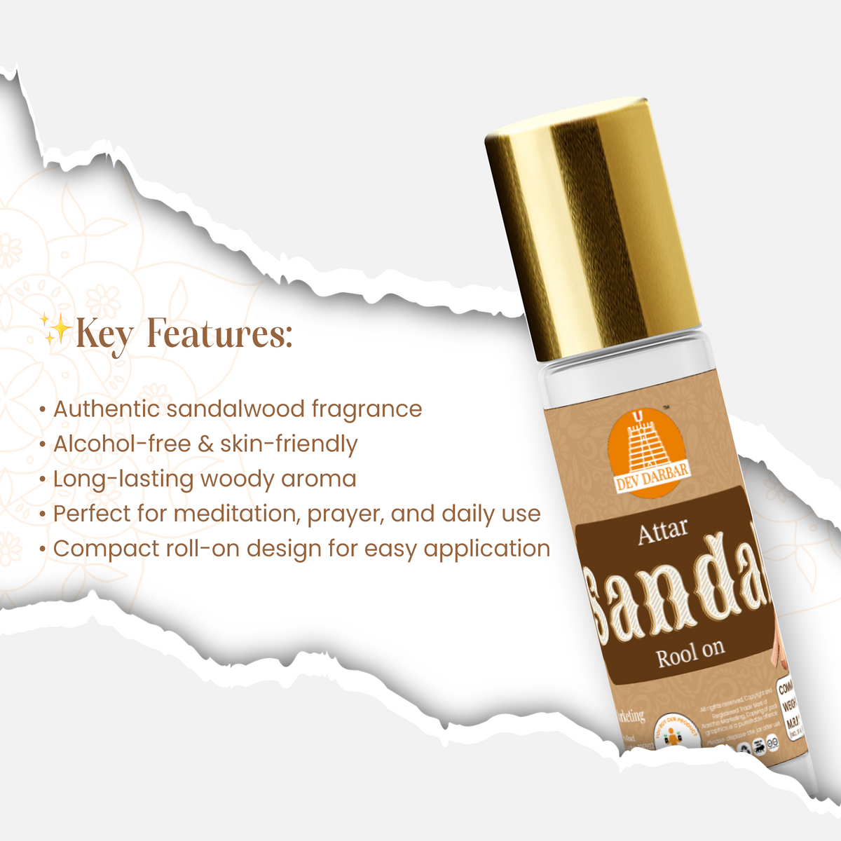 Sandal Attar – Woody Roll-On Fragrance