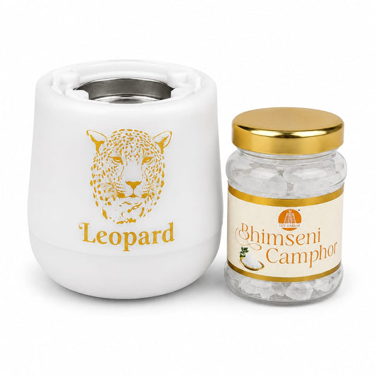 Leopard Smart Kapoor Diffuser + ₹100 Shuddh Bhimseni Kapoor Free